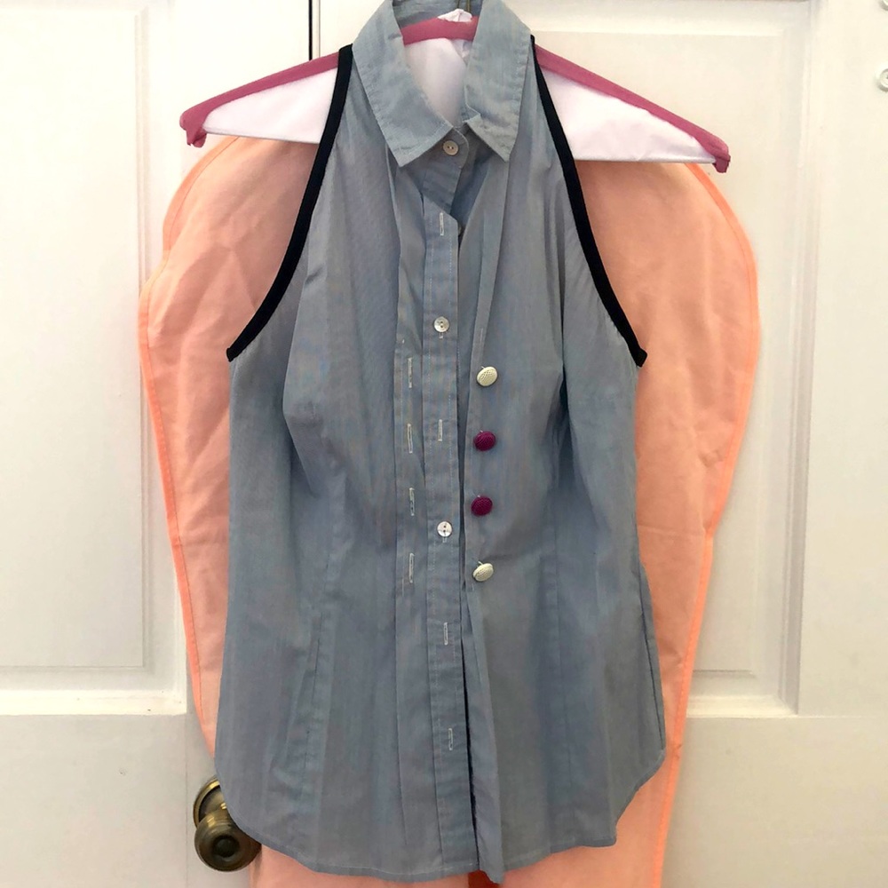 HUGO BOSS Racerback Blue Stripe sleeveless top US2